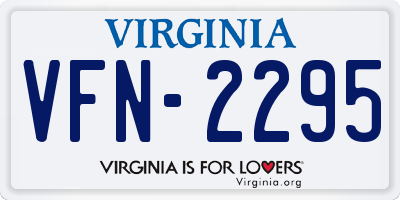VA license plate VFN2295