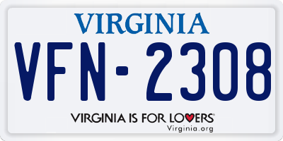 VA license plate VFN2308