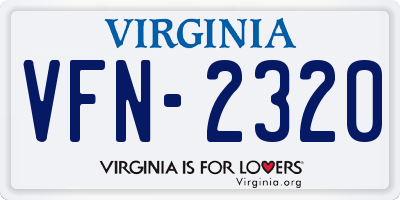 VA license plate VFN2320