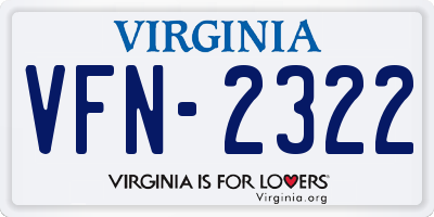 VA license plate VFN2322