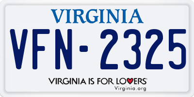 VA license plate VFN2325