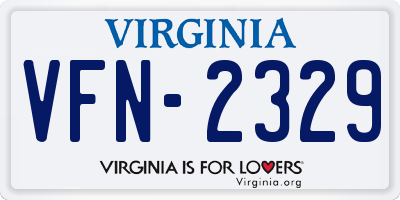 VA license plate VFN2329