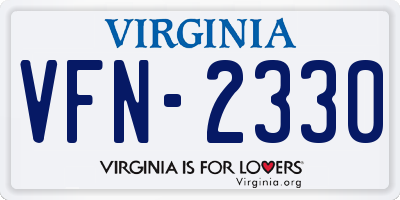 VA license plate VFN2330