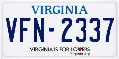 VA license plate VFN2337