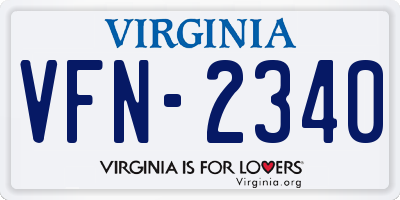 VA license plate VFN2340
