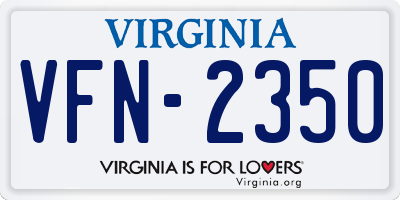 VA license plate VFN2350