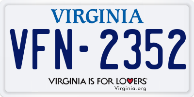 VA license plate VFN2352