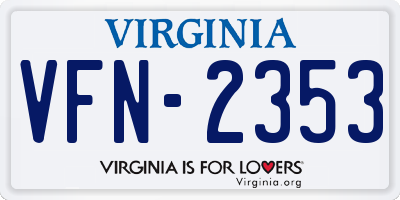 VA license plate VFN2353