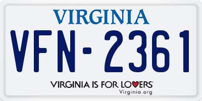 VA license plate VFN2361