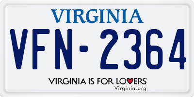 VA license plate VFN2364