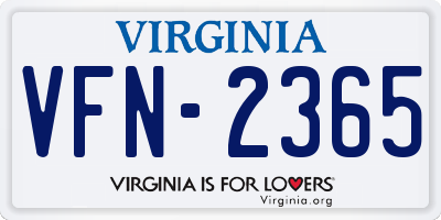 VA license plate VFN2365