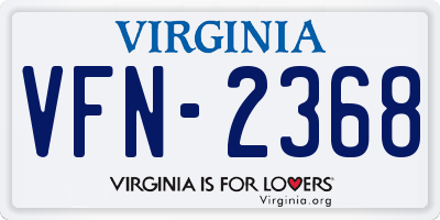 VA license plate VFN2368