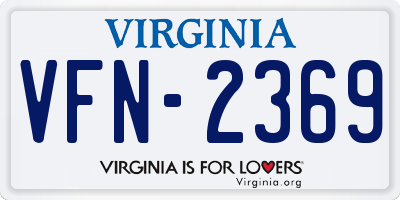 VA license plate VFN2369
