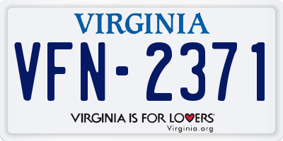 VA license plate VFN2371