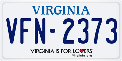 VA license plate VFN2373