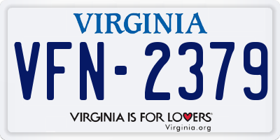 VA license plate VFN2379