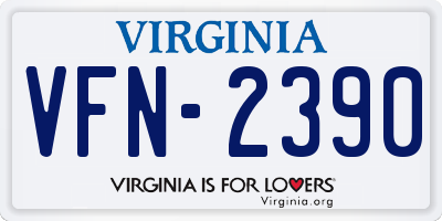VA license plate VFN2390