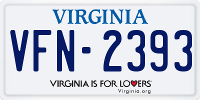 VA license plate VFN2393
