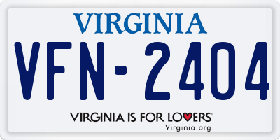 VA license plate VFN2404