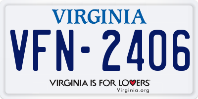 VA license plate VFN2406