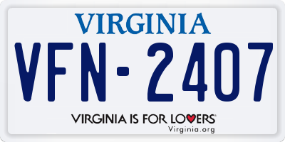 VA license plate VFN2407