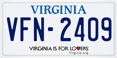 VA license plate VFN2409