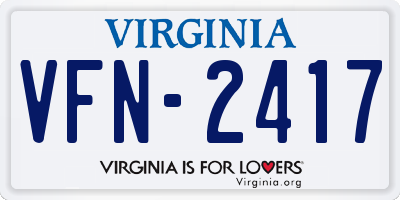 VA license plate VFN2417