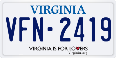 VA license plate VFN2419