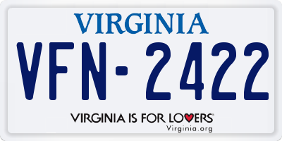 VA license plate VFN2422