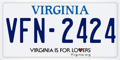 VA license plate VFN2424