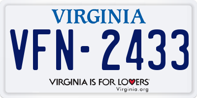 VA license plate VFN2433