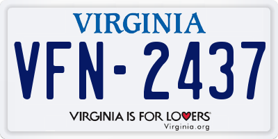VA license plate VFN2437