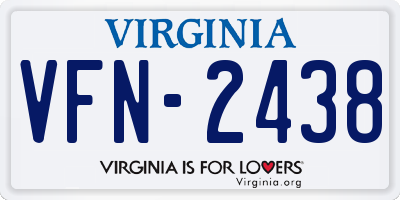VA license plate VFN2438