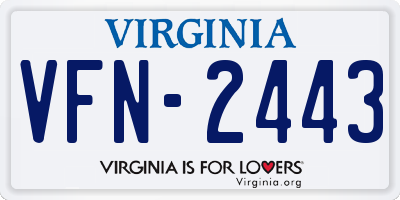 VA license plate VFN2443