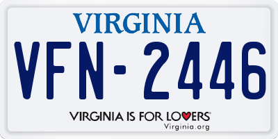 VA license plate VFN2446