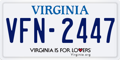 VA license plate VFN2447