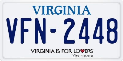 VA license plate VFN2448