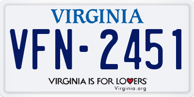 VA license plate VFN2451