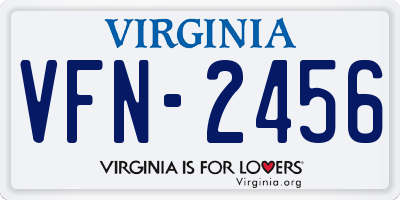 VA license plate VFN2456