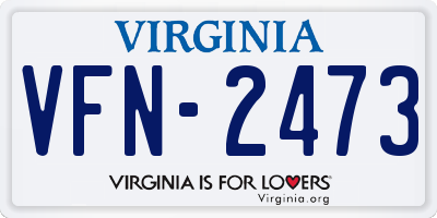 VA license plate VFN2473