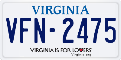 VA license plate VFN2475