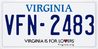 VA license plate VFN2483