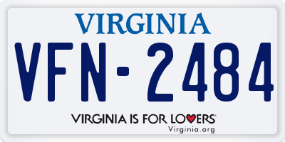 VA license plate VFN2484