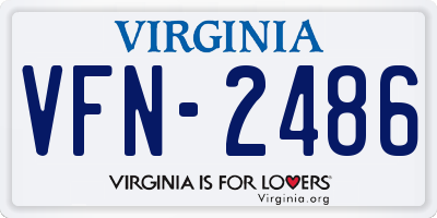 VA license plate VFN2486
