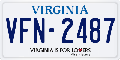 VA license plate VFN2487