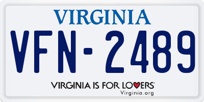 VA license plate VFN2489