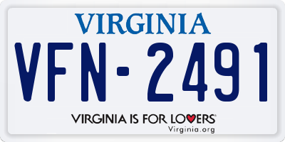 VA license plate VFN2491