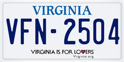 VA license plate VFN2504