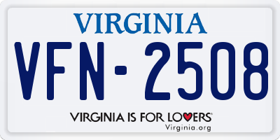 VA license plate VFN2508
