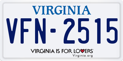 VA license plate VFN2515
